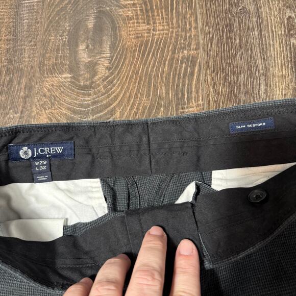 J. Crew Mens Slim Bedford Houndstooth Pants 100% Cotton Size 29x32 - Picture 3 of 7